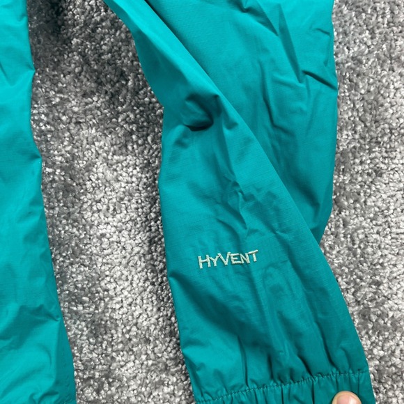 The North Face Jacket Womens Small HyVent Windbreaker Rain Hooded Nylon Teal - Picture 4 of 16